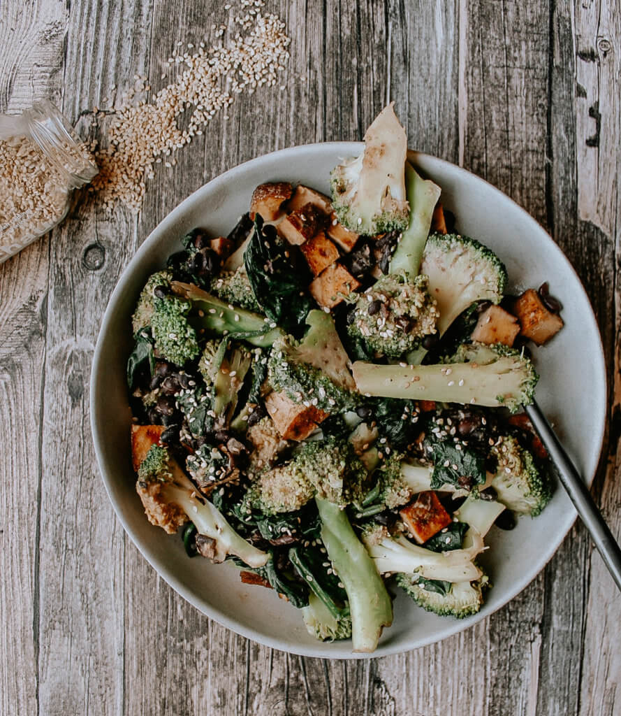 Grüne Gemüsepfanne mit Tofu &amp; Bohnen - sveasfoodheaven