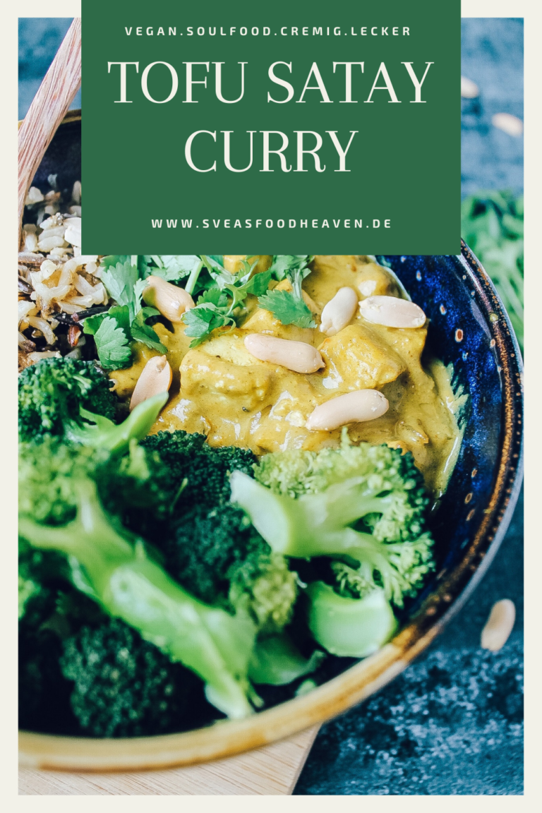Tofu Satay Curry mit gedämpften Brokkoli sveasfoodheaven